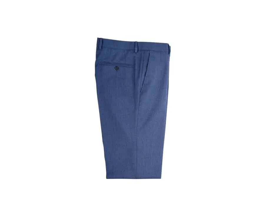 Men's Light Blue Melange Suit Trousers - LAZARE