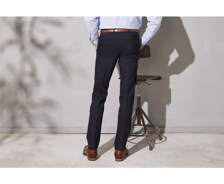 Men's Navy Suit Trousers - LAZARE