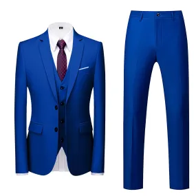 Mens Suit Slim 3-Piece Suit r Business Wedding Party Jacket Vest & Pants