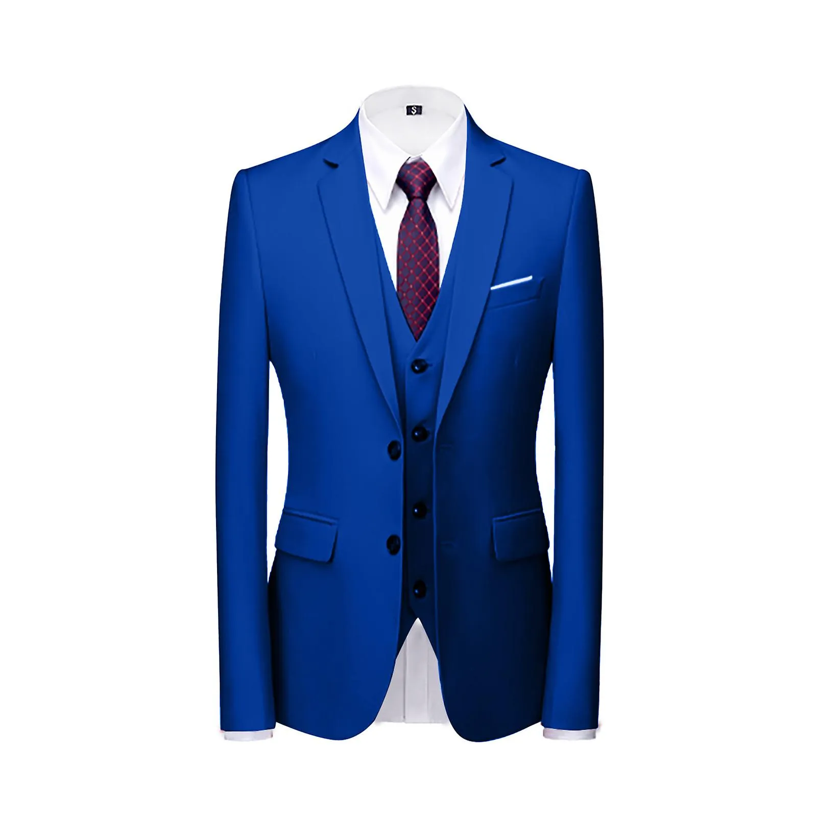 Mens Suit Slim 3-Piece Suit r Business Wedding Party Jacket Vest & Pants