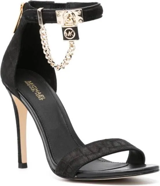 Michael Kors 110mm crocodile-effect suede sandals Black