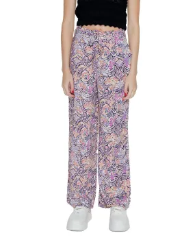 Only Lilac Printed Viscose Trousers with Laces