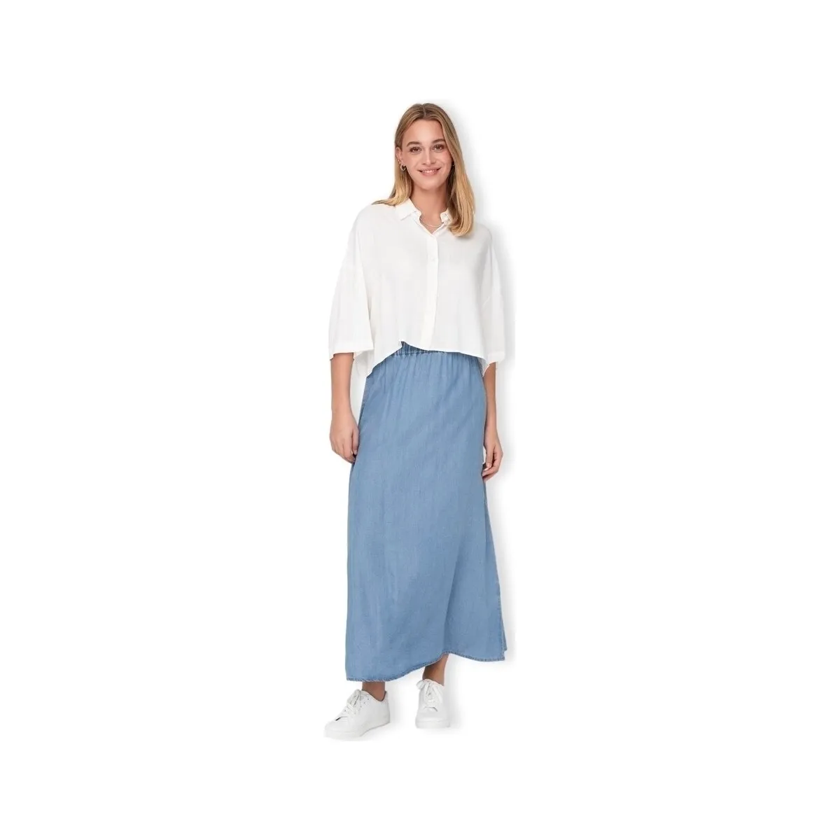 Pena Venedig Long Skirt - Medium Blue Denim