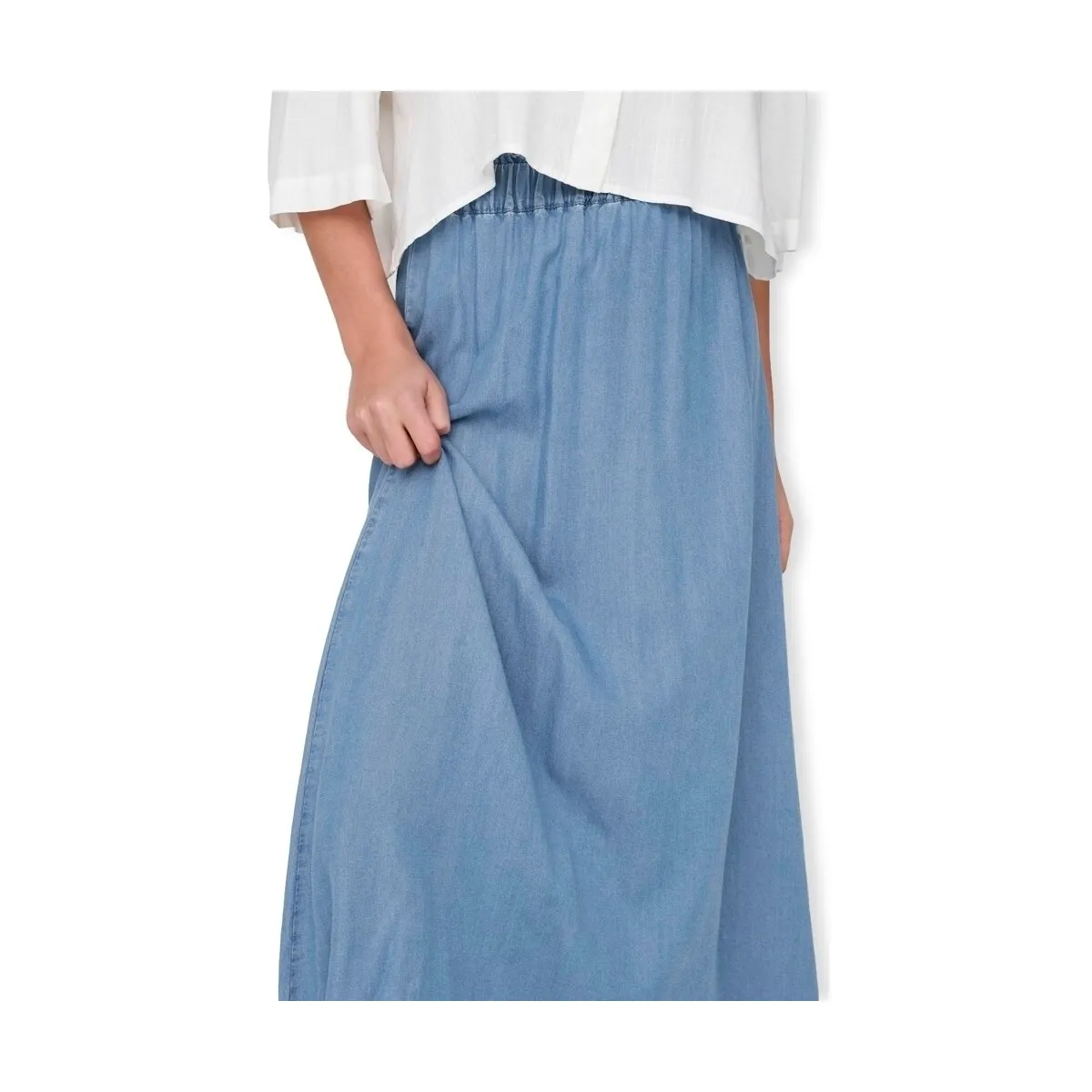 Pena Venedig Long Skirt - Medium Blue Denim