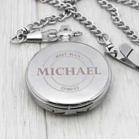 Personalised Groomsman Emblem Pocket Watch