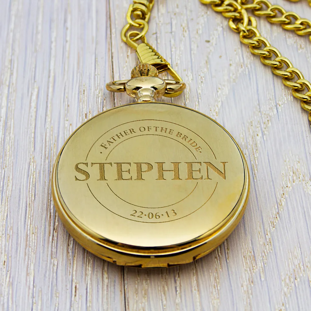 Personalised Groomsman Emblem Pocket Watch