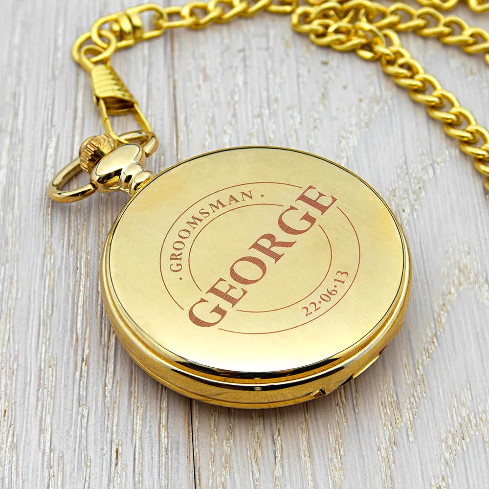 Personalised Groomsman Emblem Pocket Watch