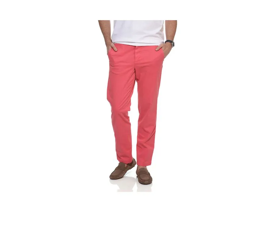 Pink Raspberry Chino trousers for men - JERRY