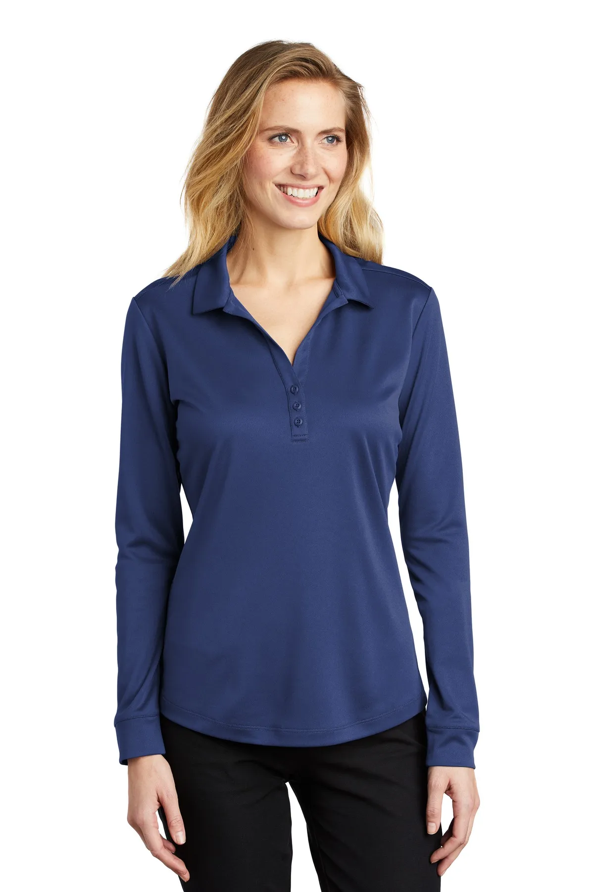 Port Authority Clothing L540LS Port Authority    Ladies Silk Touch     Performance Long Sleeve Polo SKU: L540LS