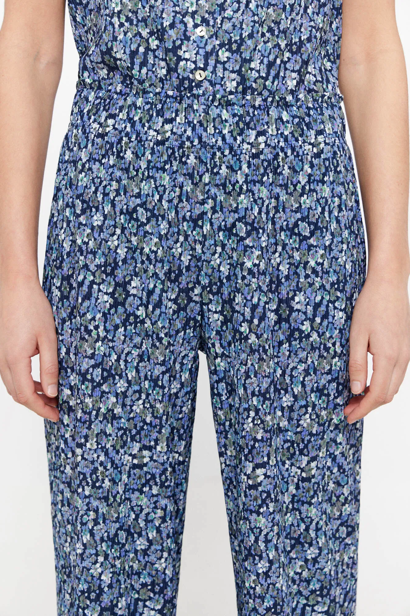 Printed jersey-knit trousers