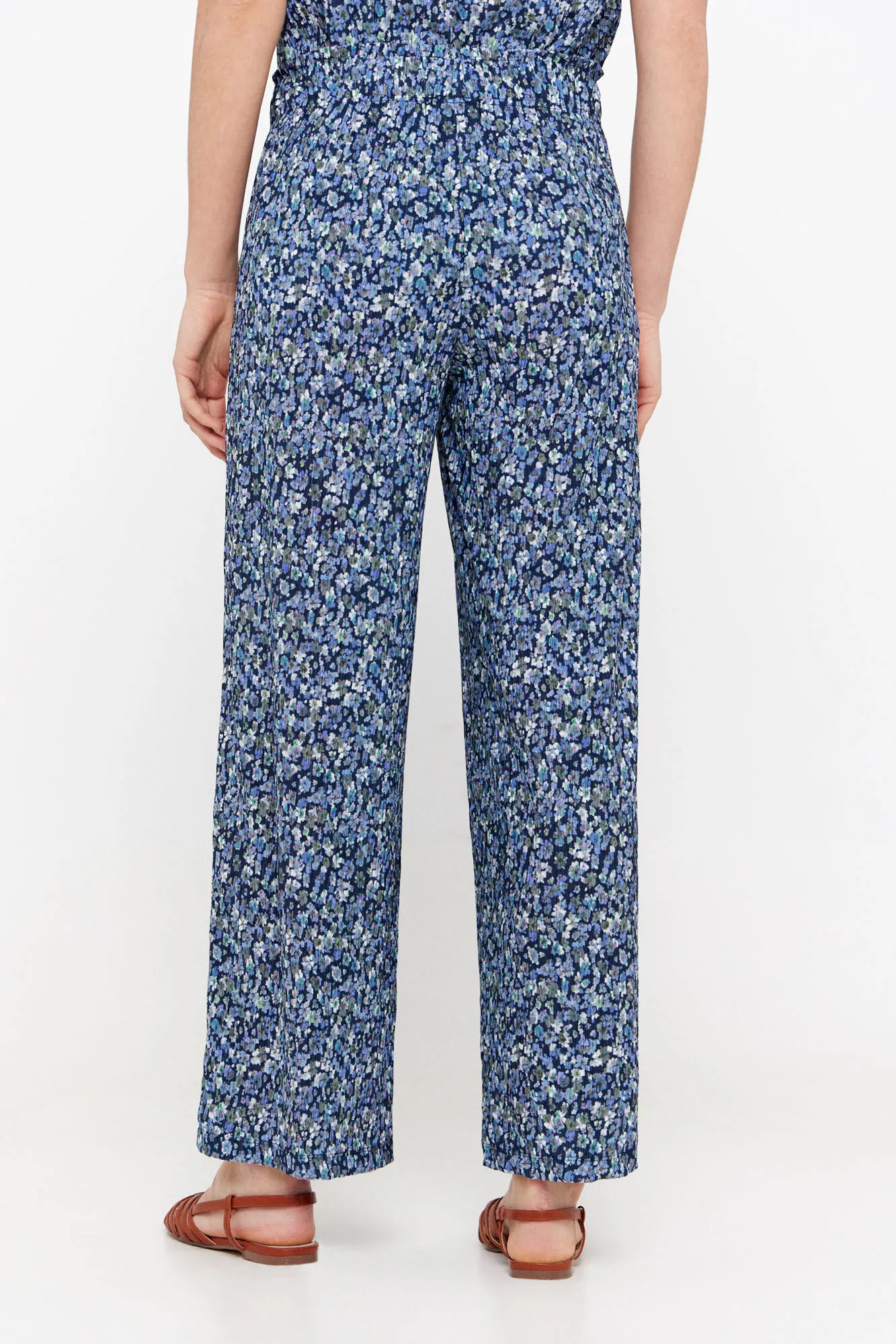 Printed jersey-knit trousers