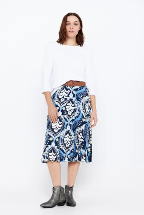 Printed pleated skirt