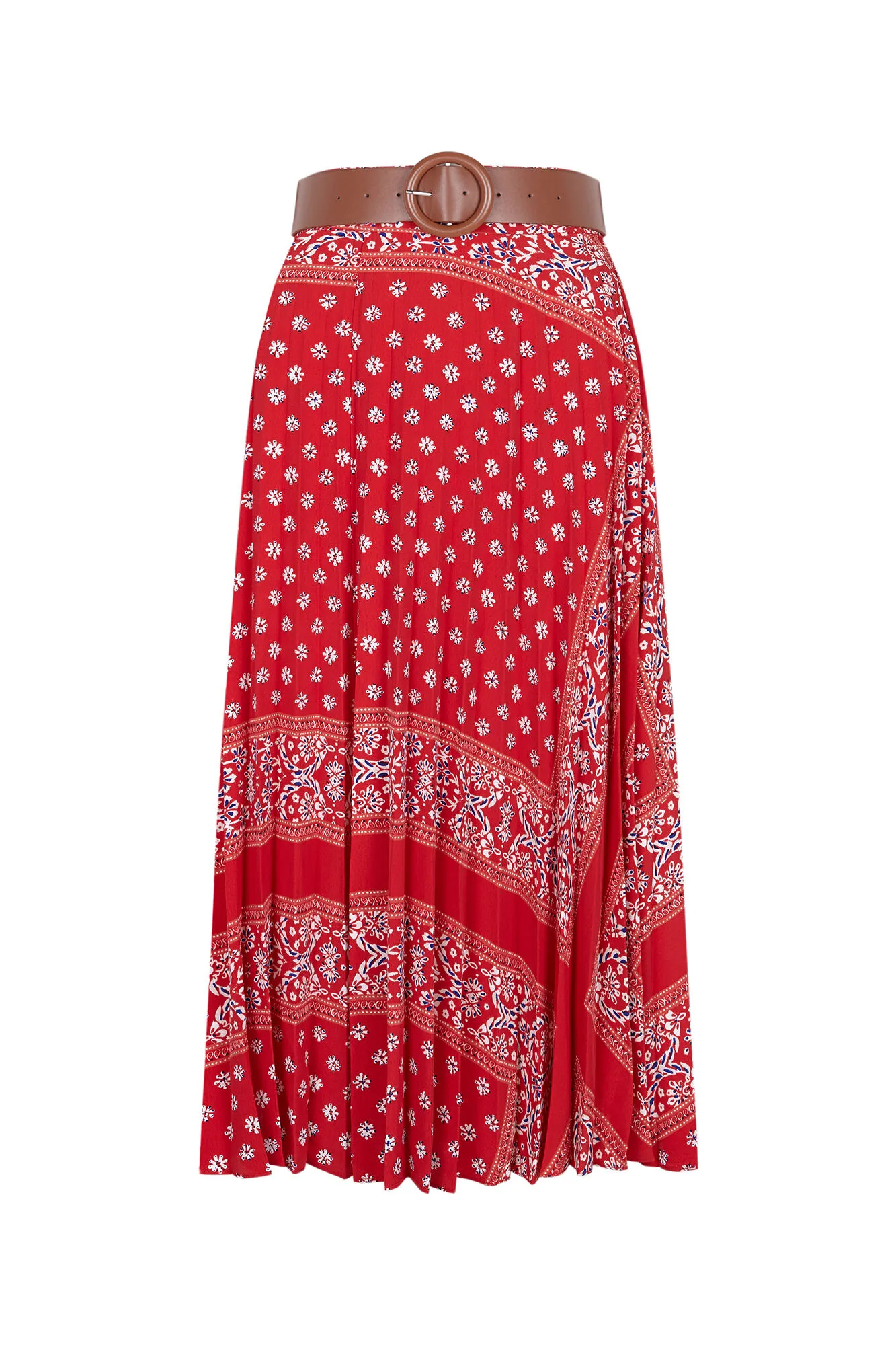 Printed pleated skirt