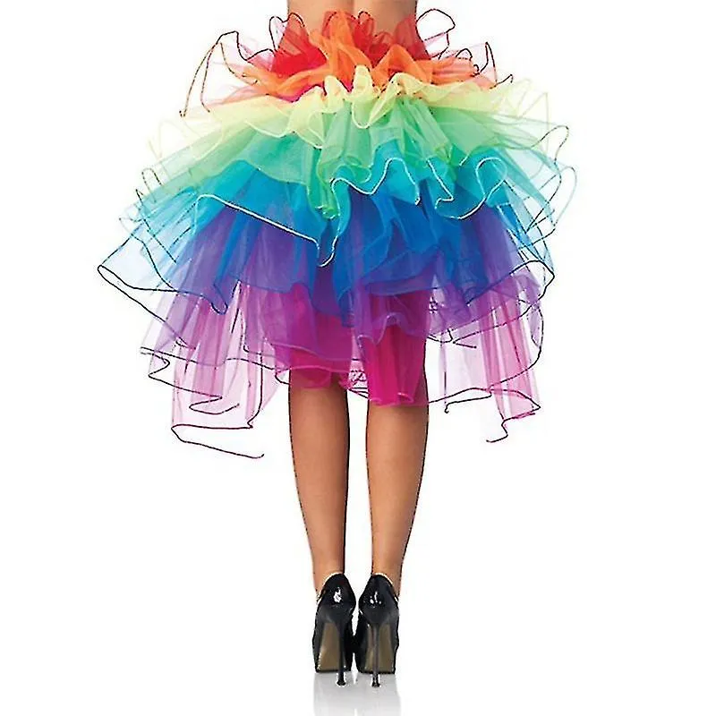 Rainbow Skirt Colorful Fluffy Tutu Ballet Dance Rave Rainbow Skirt Ball Gown Petticoat Dress