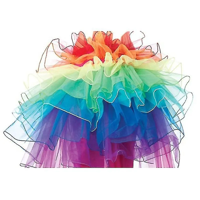 Rainbow Skirt Colorful Fluffy Tutu Ballet Dance Rave Rainbow Skirt Ball Gown Petticoat Dress