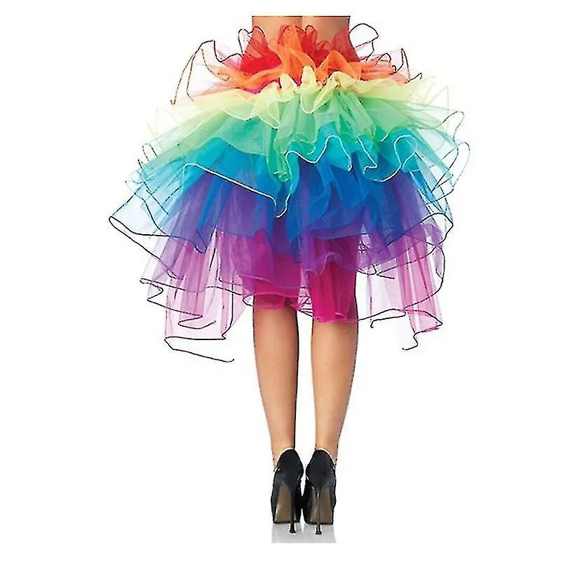 Rainbow Skirt Colorful Fluffy Tutu Ballet Dance Rave Rainbow Skirt Ball Gown Petticoat Dress