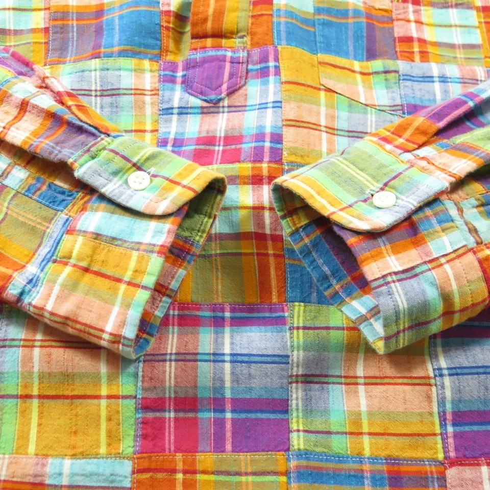 Ralph Lauren Summer Patchwork Shirt Mens L Madras by The Clothing Vault