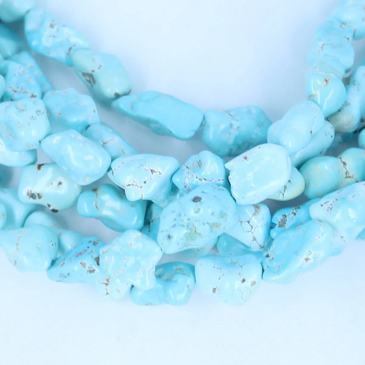 Rare LONE MOUNTAIN TURQUOISE Beads 9-14mm Light Sky Blue 16