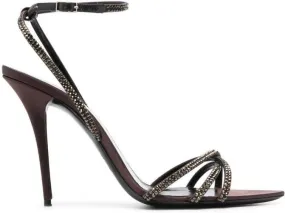 Saint Laurent Ava 105 embellished sandals Brown