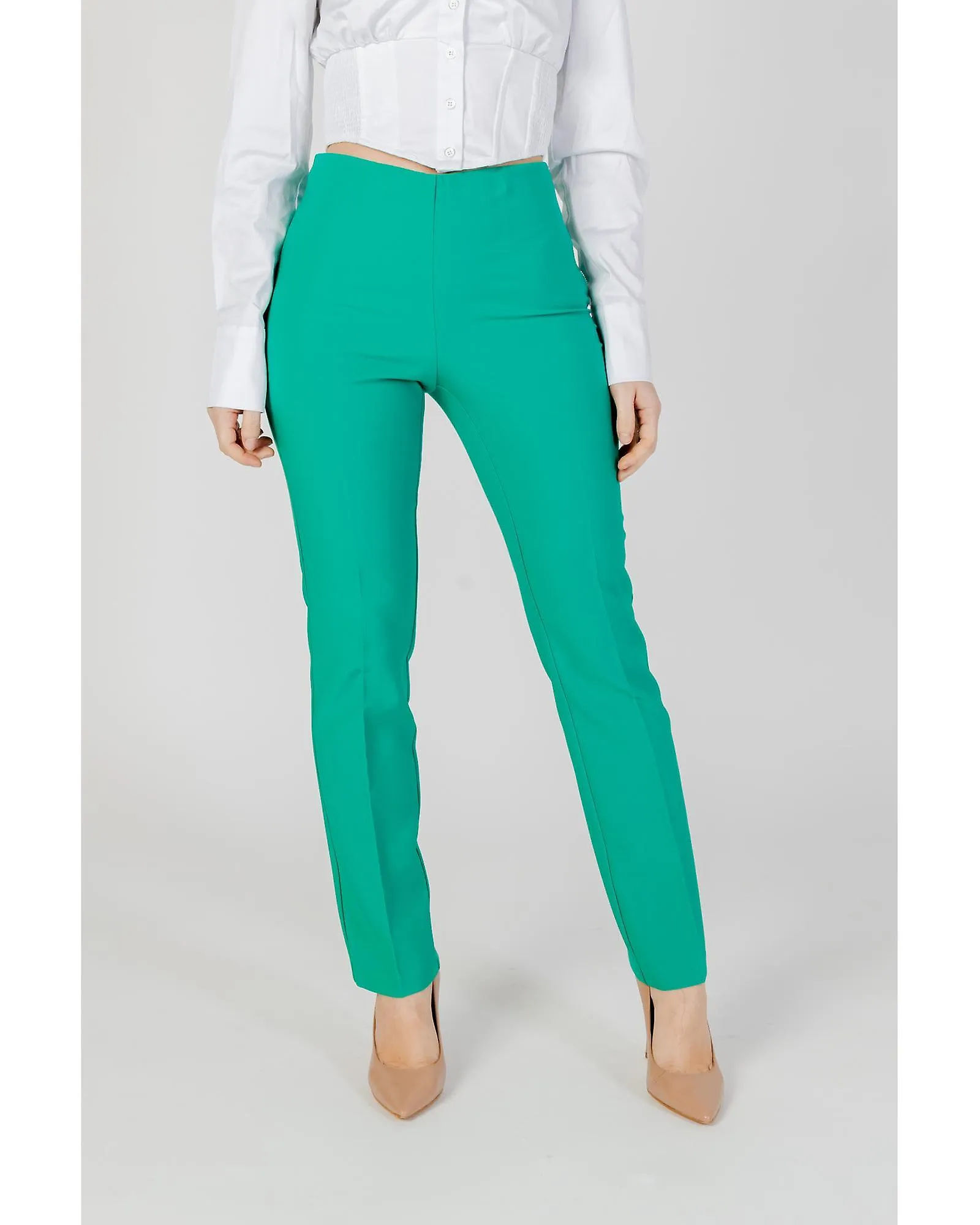 Sandro Ferrone Polyester Trousers with Zip Fastening