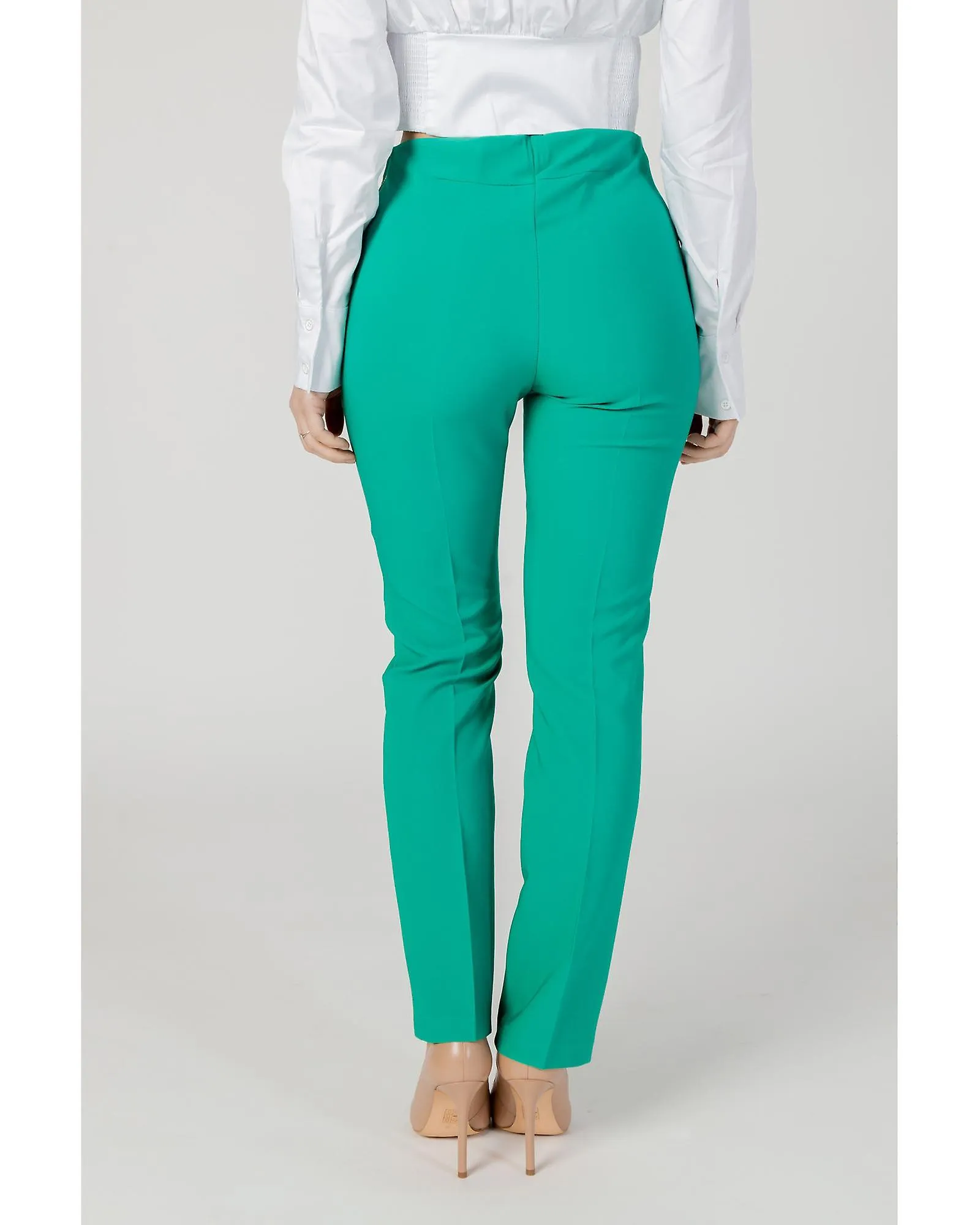 Sandro Ferrone Polyester Trousers with Zip Fastening