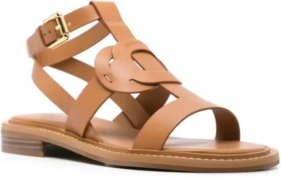 See by Chloé Loys flat leather sandals Neutrals