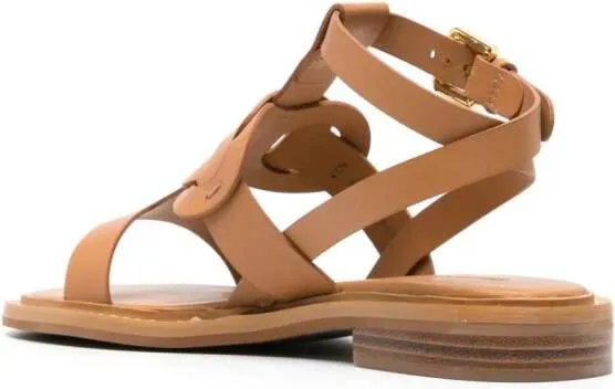 See by Chloé Loys flat leather sandals Neutrals