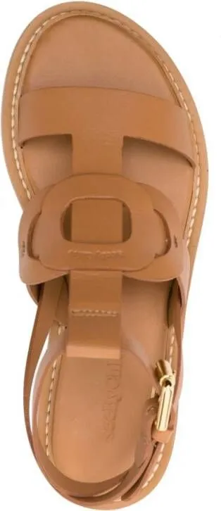 See by Chloé Loys flat leather sandals Neutrals