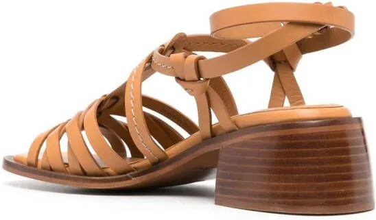 See by Chloé strappy 60mm leather sandals Brown