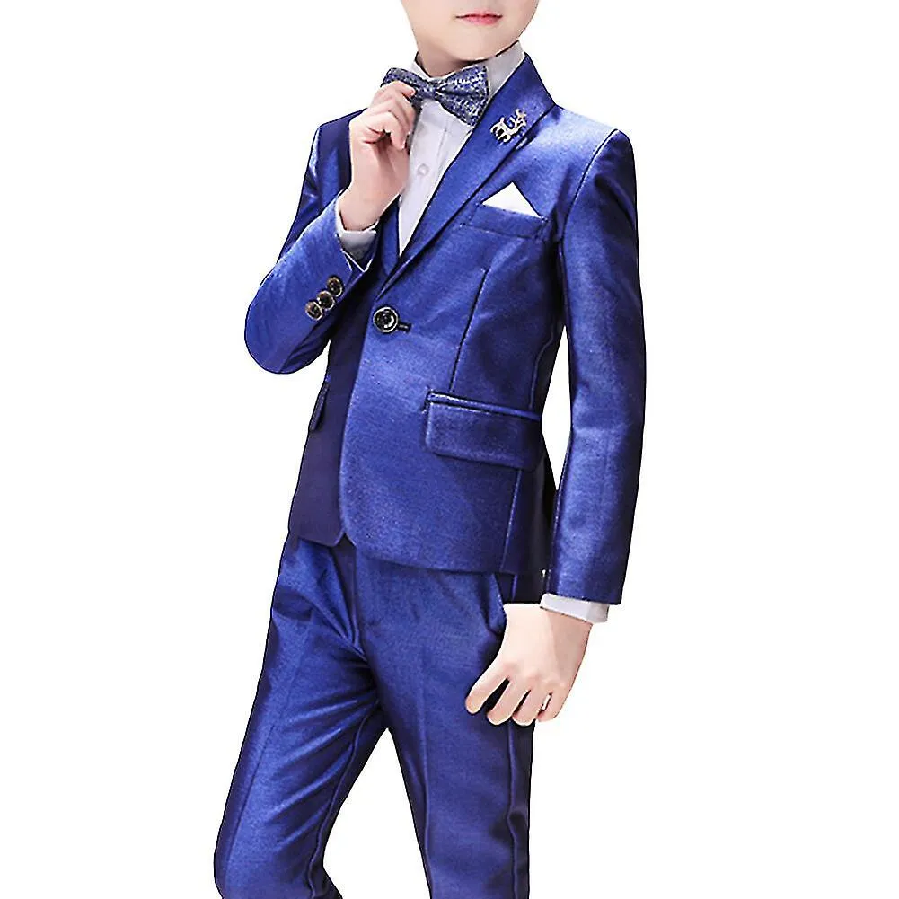 Sliktaa Boys 5Pce Shiny Party Wear Wedding Suit