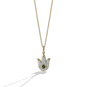 Star Wars Fine Jewelry GROGU WOMEN'S PENDANT 1/6 CT.TW. Diamonds and Green Tourmaline, 10K Yellow Gold