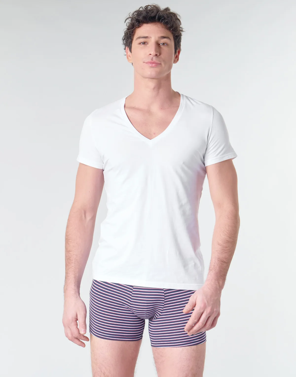 SUP' COTTON TSHIRT COL V PROFOND