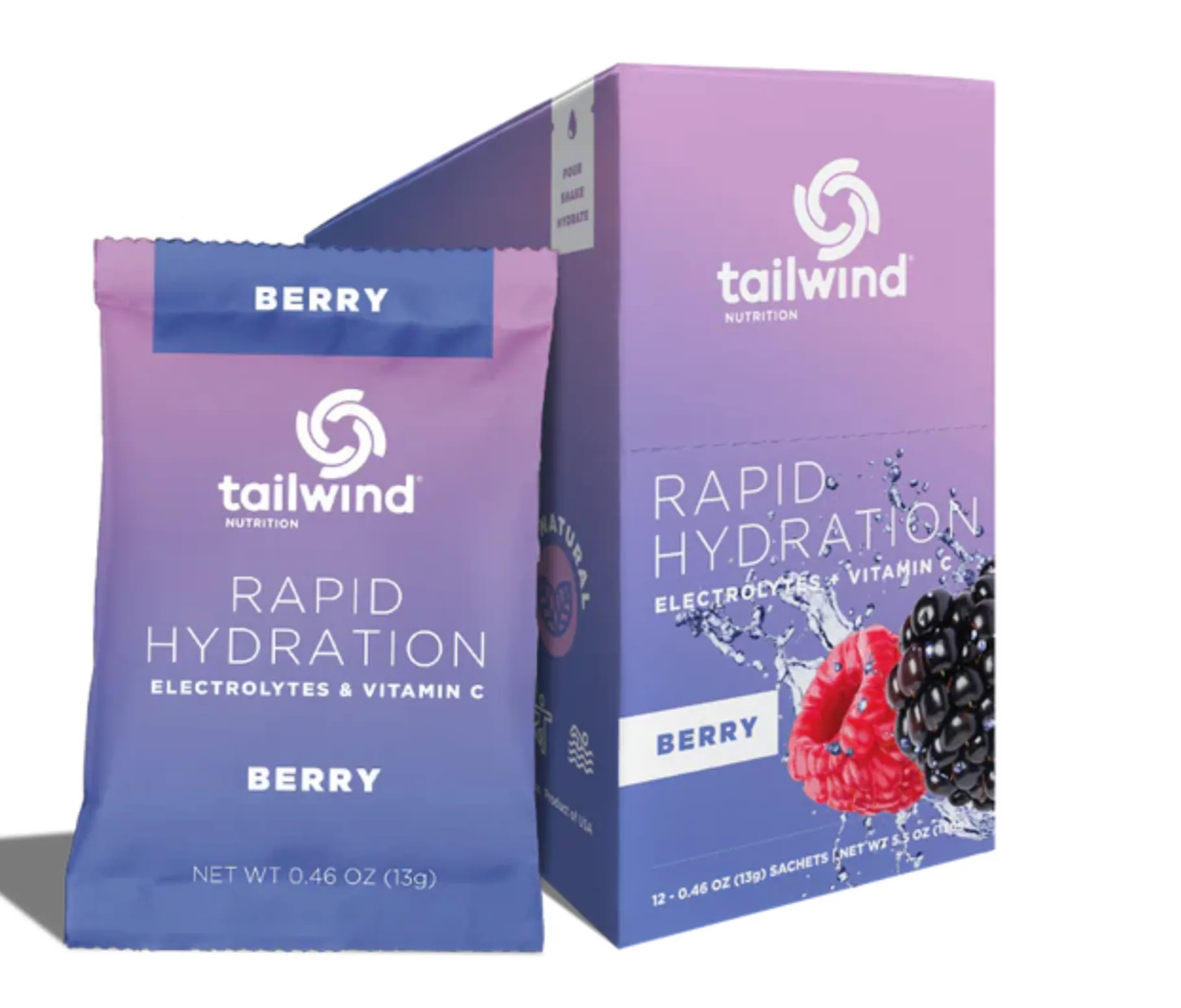 Tailwind Nutrition - Rapid Hydration - Berry - 12 Single Pack Servings