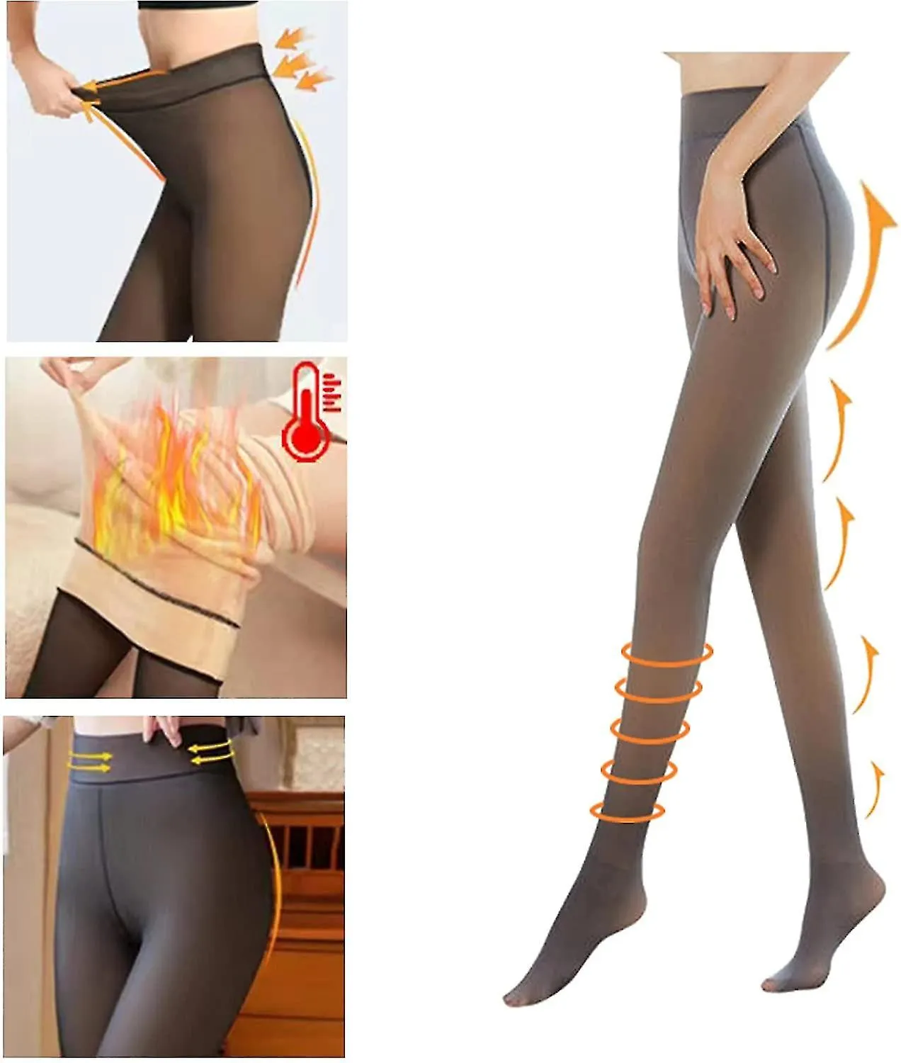 Thick Fleece Lined Tights Women Translucent Leggings Opaque Tights Thermal Stocking High Elasticity Tights