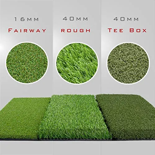 Tri-Turf 3-in-1 Golf Hitting Mat - Deluxe 25x16 Golf Practice Mats