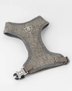 Tweed Dog Harness - Grey Herringbone