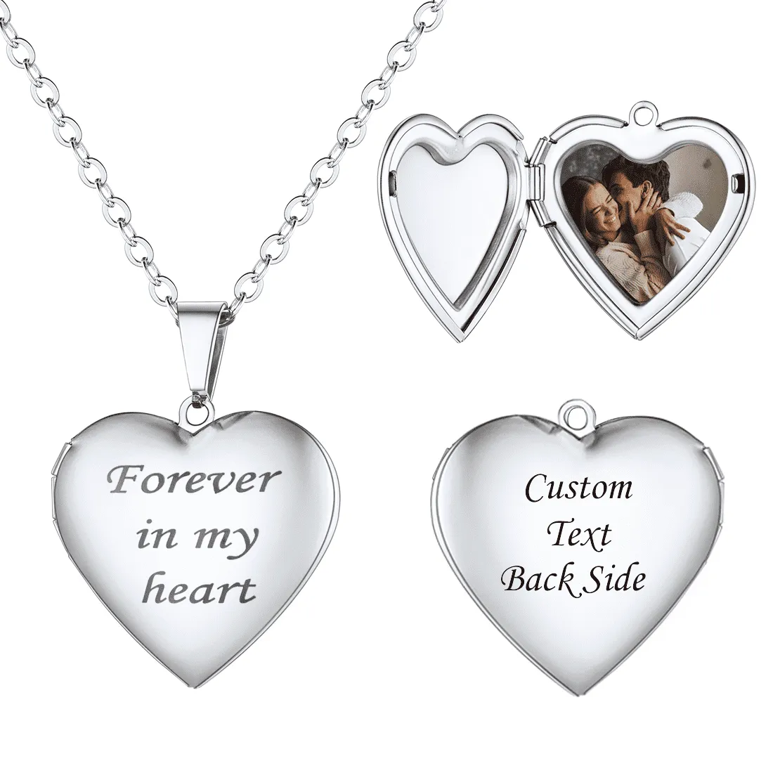 U7 Jewelry Custom Forever In My Heart Locket Necklace For Women