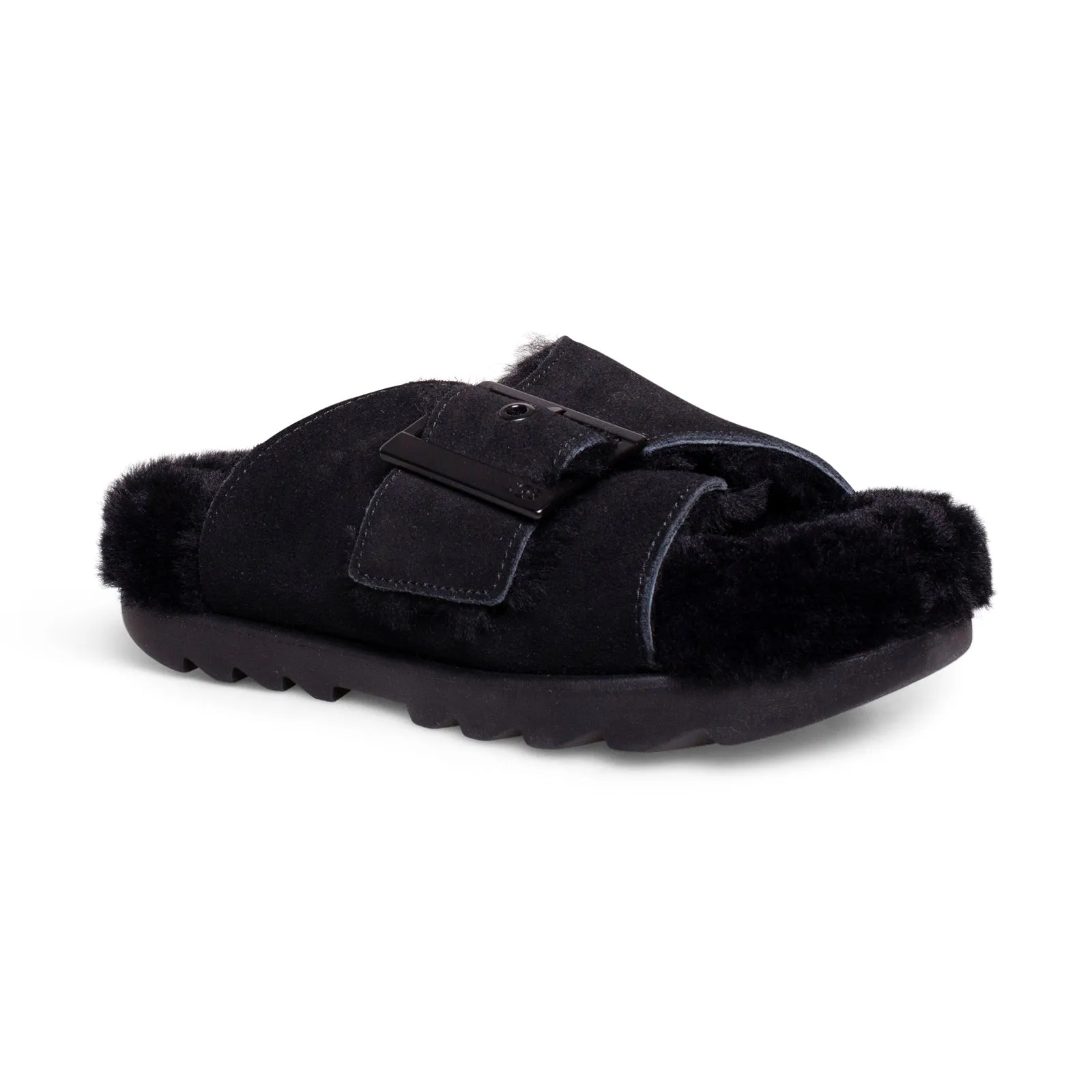 UGG Women's Black Slippers with Buckle