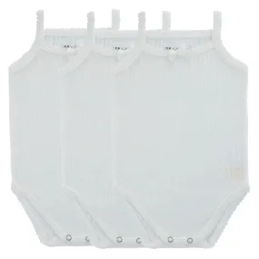 UnderNoggi White Pointelle Baby Undershirt- Girls