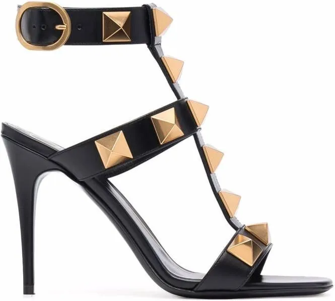 Valentino Garavani Roman Stud 100mm leather sandals Black