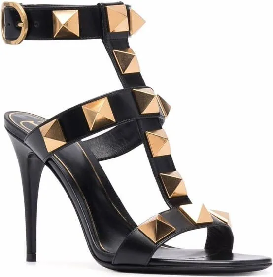 Valentino Garavani Roman Stud 100mm leather sandals Black