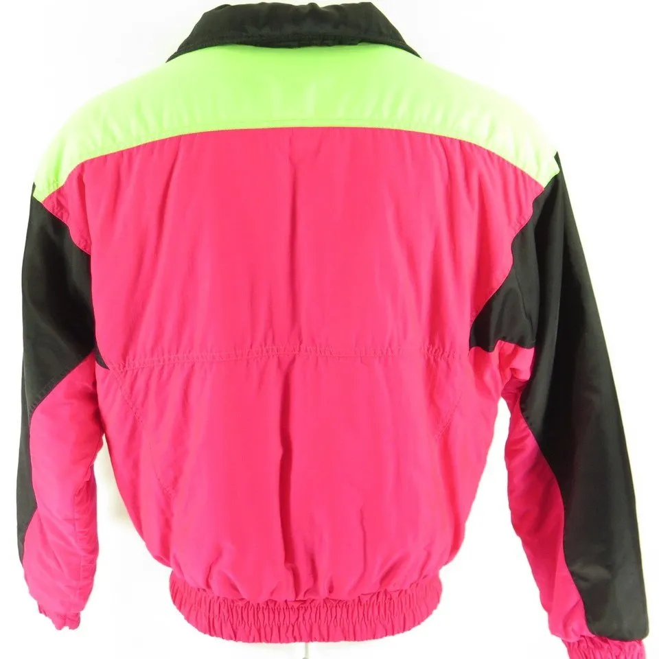 Vintage 80s Slalom Puffy Retro Neon Ski Jacket L The Clothing Vault