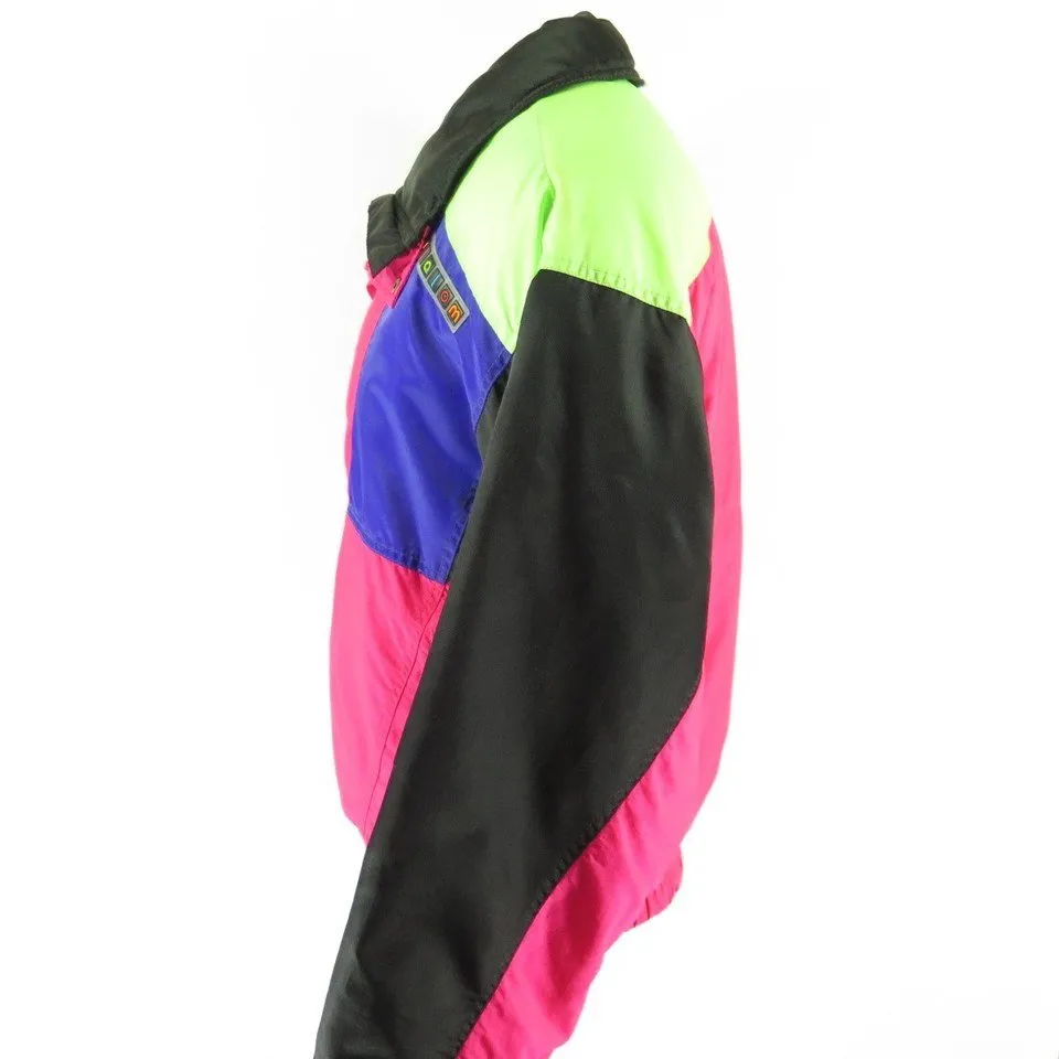 Vintage 80s Slalom Puffy Retro Neon Ski Jacket L The Clothing Vault