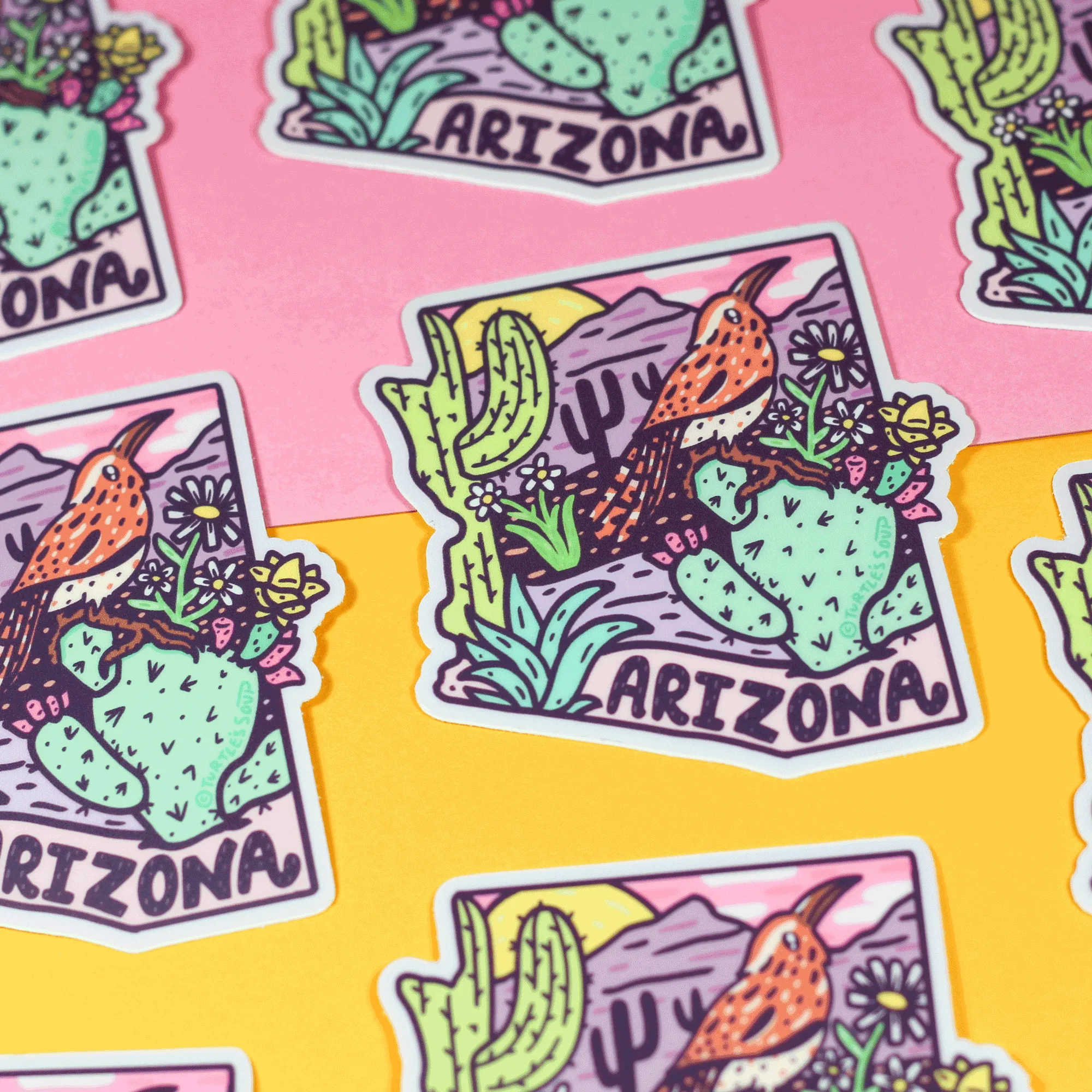 Vinyl Sticker, Arizona State Bird Cactus Wren