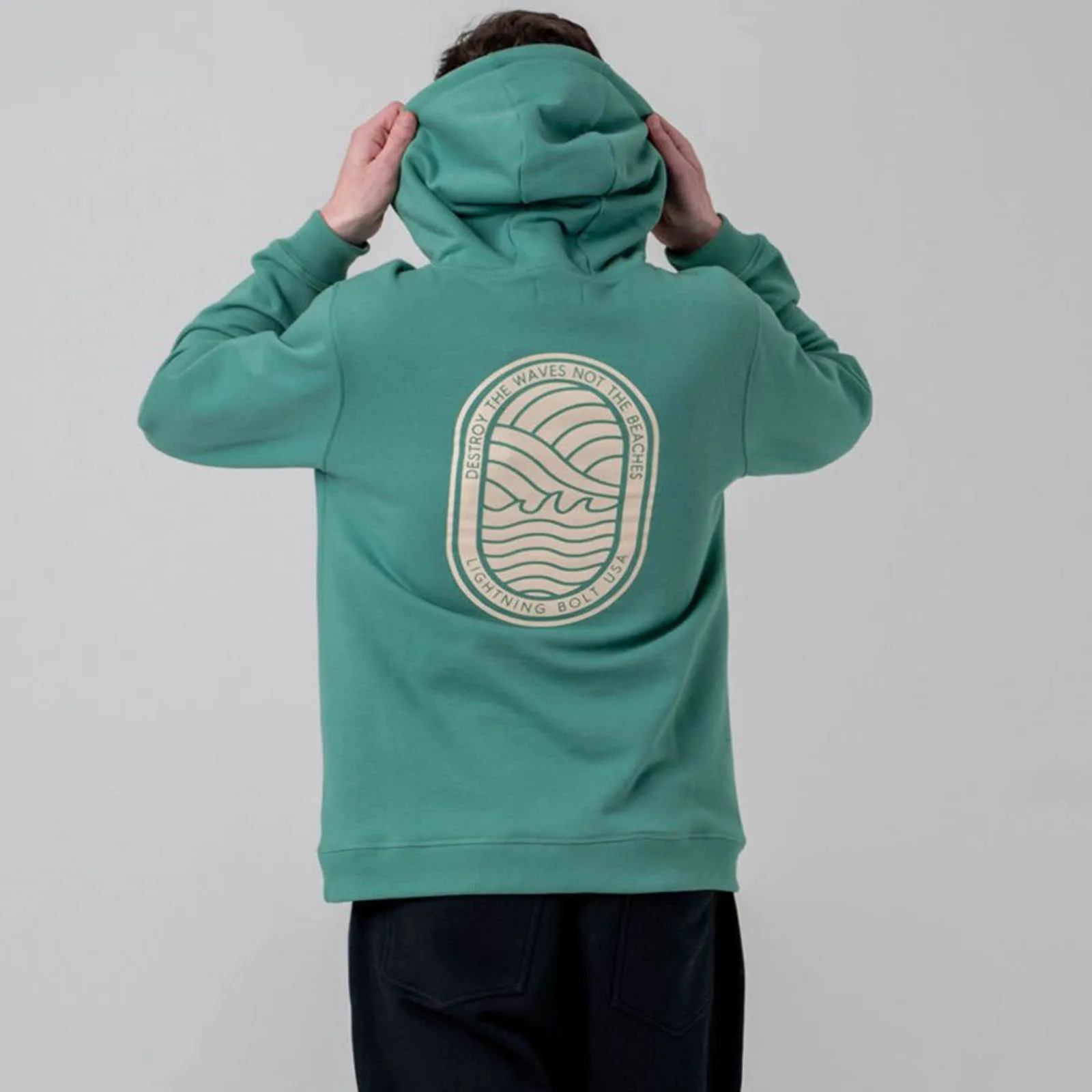 Waves Fleece Hoodie Frosty Green