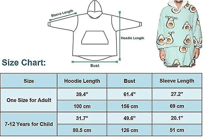 Wearable Blanket Hoodie Plush Fleece Family Matching Hoodie Sweatshirt Homewear For Adult Kids