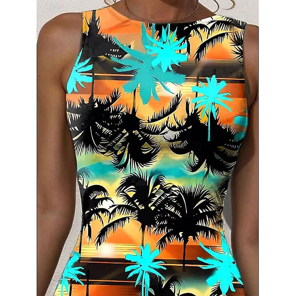 Women's Swimwear One Piece Swimsuit Palm Leaf Vacation Bathing Suits