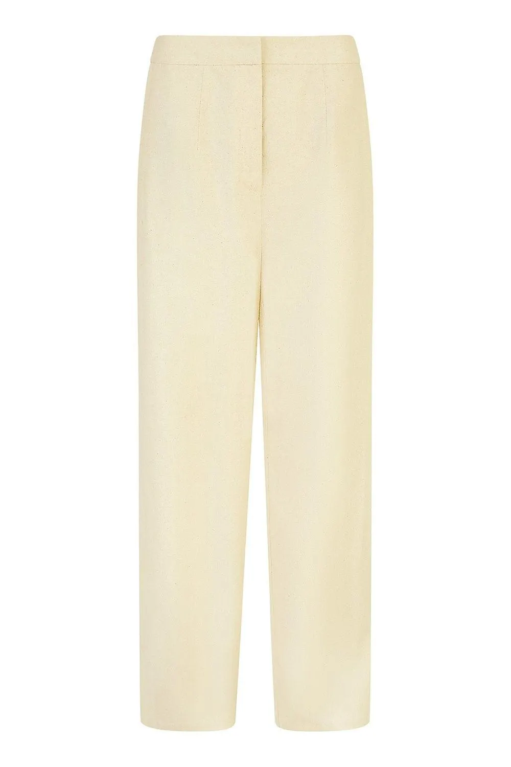 Women's Yumi Beige Sustainable Cotton And Ramie Wide Leg Trousers