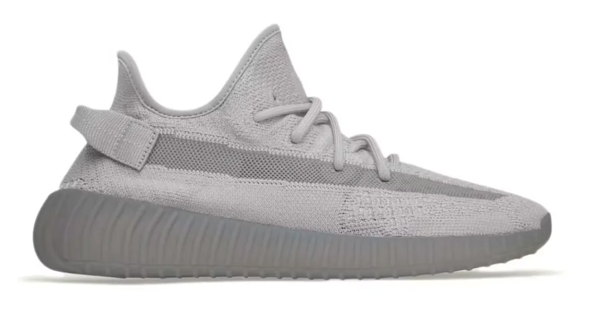 Yeezy 350 Steel Grey sneakers.