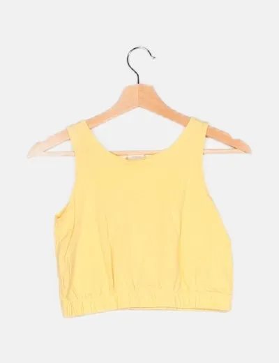 Zara Top amarillo estampado